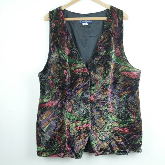 Maggie McNaughton Jackets & Blazers - Vintage 18 W Vest Velvet Multicolor 90s Maximalist Artsy Whimsy Quirky Artsy